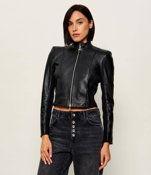 Patrizia Pepe Skórzana kurtka | Cropped Fit