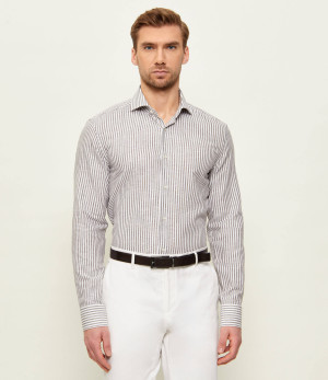 BOSS BLACK Lniana koszula H-HANK-SP-B1-C1-261 | Slim Fit