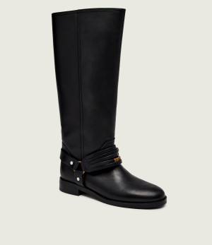 Pinko Skórzane oficerki Cheval 01