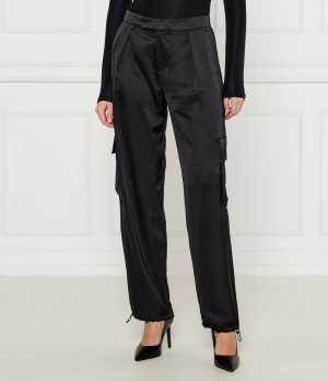BOSS ORANGE Satynowe spodnie cargo C_Targov | Regular Fit