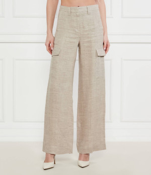 Marella Lniane spodnie GELADA | flare fit