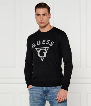 GUESS Sweter EDGAR | Regular Fit | z dodatkiem jedwabiu
