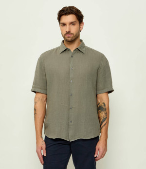 BOSS ORANGE Lniana koszula Rash_2_M | Regular Fit
