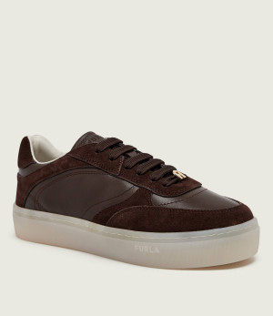 Furla Skórzane sneakersy Furla Allegra | zamsz