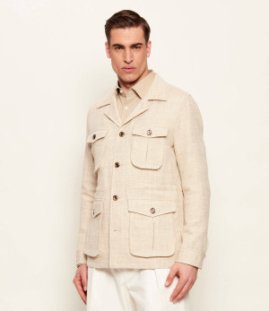 Oscar Jacobson Kurtka Sirolo | Regular Fit | z dodatkiem lnu