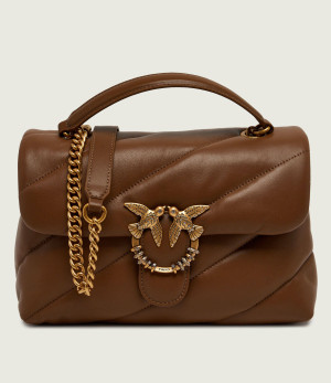Pinko Skórzana torebka na ramię Puff Classic New Buckle
