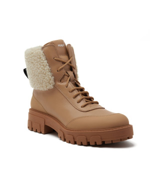 HUGO Botki Axel LaceFur B-N