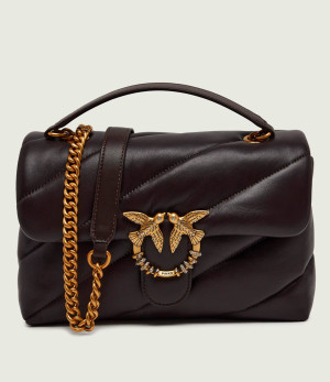 Pinko Skórzana torebka na ramię Puff Classic New Buckle