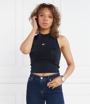 Tommy Jeans Top BADGE HIGH NECK TANK | Cropped Fit