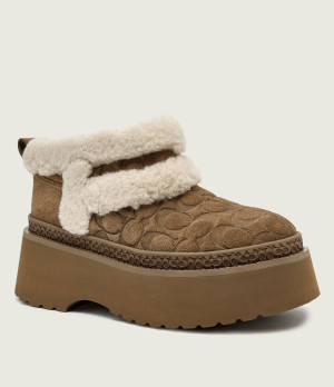 Coach Śniegowce CHRISTINA SIGNATURE | zamsz | shearling