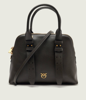 Pinko Skórzany kuferek BOWLING BAG MEDIUM