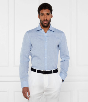 BOSS BLACK Lniana koszula H-HANK-kent-C1-214 | Slim Fit