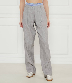 Marella SPORT Lniane spodnie Autocar | flare fit