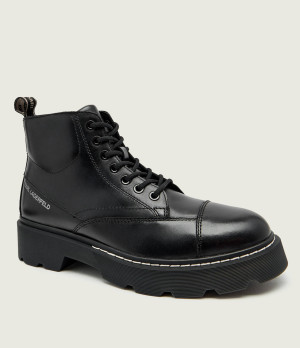 Karl Lagerfeld Skórzane buty wysokie KAMDEN