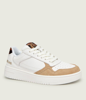 Just Cavalli Skórzane sneakersy FONDO AZULA DIS.05 | zamsz
