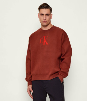 Calvin Klein Jeans Sweter | Relaxed fit | z dodatkiem kaszmiru