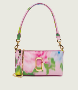 Marc Jacobs Skórzana torebka na ramię The Blurred Floral Snapshot