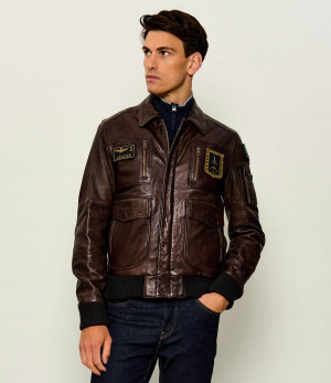 Aeronautica Militare Skórzana kurtka | Regular Fit