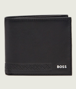 BOSS BLACK Skórzany portfel GB_Monogram