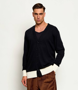 AMI Paris Wełniany kardigan | Oversize fit