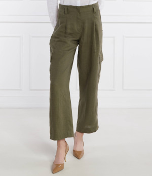 RIANI Lniane spodnie cargo | Loose fit