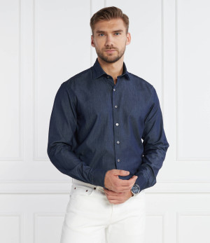 Oscar Jacobson Koszula Cut Away Washed DENIM | Regular Fit