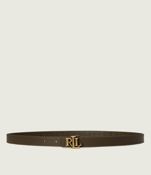 LAUREN RALPH LAUREN Skórzany dwustronny pasek Logo Reversible
