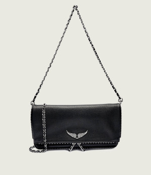 Zadig&Voltaire Skórzana torebka na ramię ROCK GRAINED