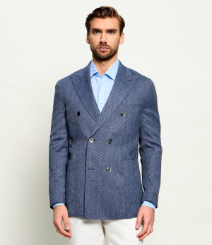 Oscar Jacobson Marynarka Farris Patch | Regular Fit | z dodatkiem wełny