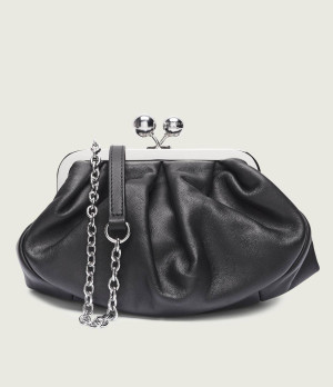 Weekend MaxMara Skórzana torebka na ramię PRATI Pasticcino