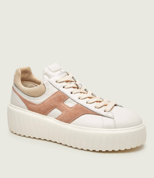 Hogan Skórzane sneakersy H-STRIPES | zamsz