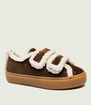 INUIKII Skórzane sneakersy Velcro | shearling