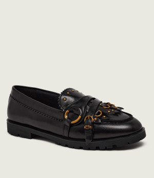 Pinko Skórzane loafersy Nora 08