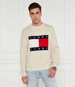 Tommy Jeans Sweter | Regular Fit | z dodatkiem wełny