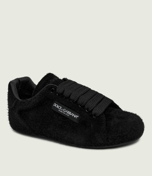 Dolce & Gabbana Wełniane sneakersy Portofino Soft | z dodatkiem skóry