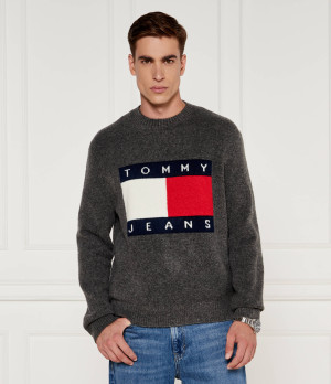 Tommy Jeans Sweter | Regular Fit | z dodatkiem wełny