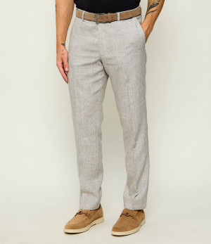 Oscar Jacobson Lniane spodnie Dandy | Slim Fit