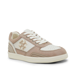 TORY BURCH Skórzane sneakersy Clover Court | zamsz