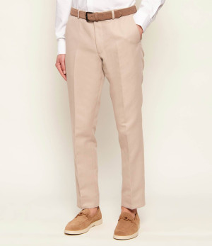 Oscar Jacobson Spodnie Dandy | Slim Fit | z dodatkiem lnu