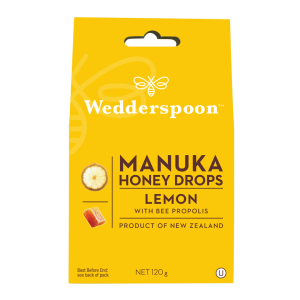 Wedderspoon - Raw Manuka Honey Drops | Lemon | 120g