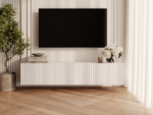 TV-Lowboard mit Türen 150 cm Kioto Weiß matt