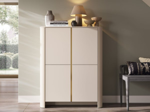 Vier-Tür-Kommode mit goldener Dekorleiste Brillo Kaschmir
