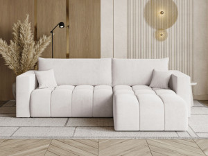 Ecksofa L-Form mit Schlaffunktion und Bettkasten Neva Grau