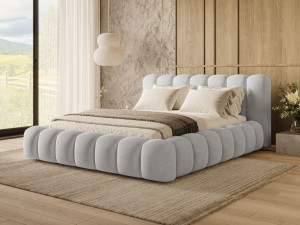 Polsterbett mit Bettkasten und Lattenrost 160x200 Averia Grau