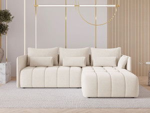 Ecksofa L-Form mit Schlaffunktion und Bettkasten Ardi Creme