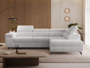 Ecksofa L-Form mit Schlaffunktion und Bettkasten Argon Rechts Grau