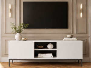 TV-Lowboard mit Türen 150 cm Soroko Weiß