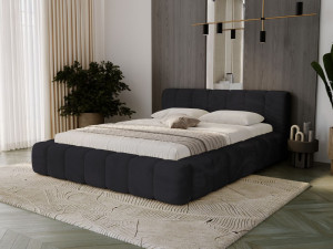 Polsterbett mit Bettkasten und Lattenrost 140x200 Ibiza Schwarz