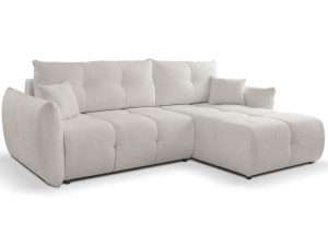 Ecksofa L-Form mit Schlaffunktion und Bettkasten Bene Hellgrau