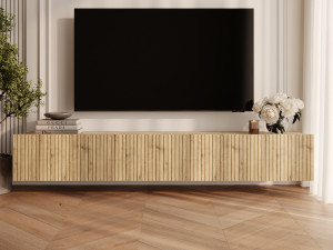 TV-Lowboard mit Türen 200 cm Kioto Artisan Eiche